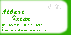 albert hatar business card